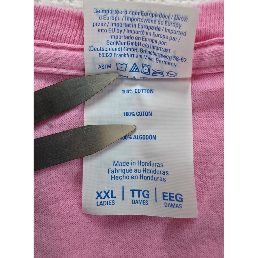 Port & Company T-Shirt Womens XXL Pink Cotton Graphic Casual EUC - Picture 6 of 8